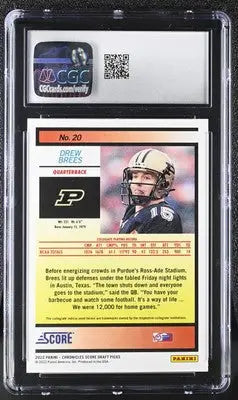 Drew Brees football card from Panini Chronicles Draft Picks set in 2022 product