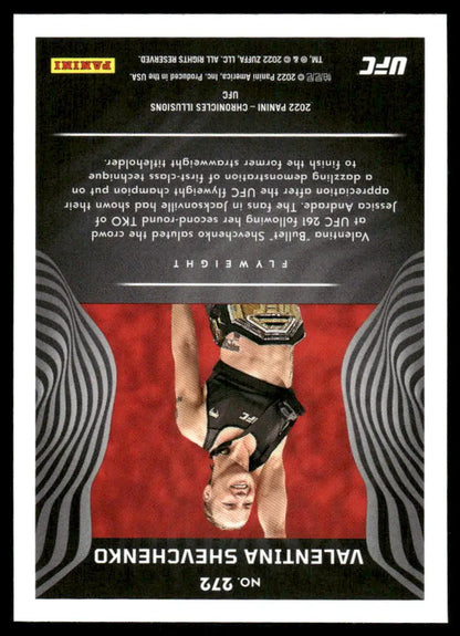UFC trading card featuring Valentina Shevchenko from Panini Chronicles Illusions series
