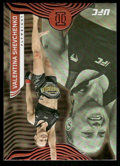 UFC trading card featuring Valentina Shevchenko from Panini Chronicles Illusions series