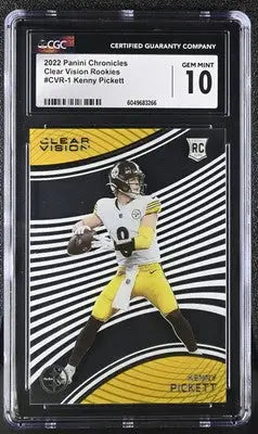 Graded Panini Chronicles Kenny Pickett Clear Vision Rookies football rookie card CGC 10