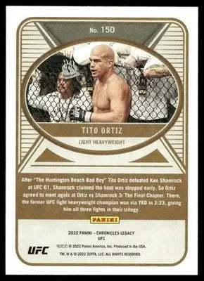 Collectible Panini Chronicles Legacy UFC Tito Ortiz trading card #150 MMA 2022