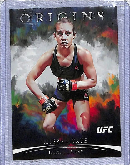 UFC trading card of Miesha Tate in black gear from Panini Chronicles Origins