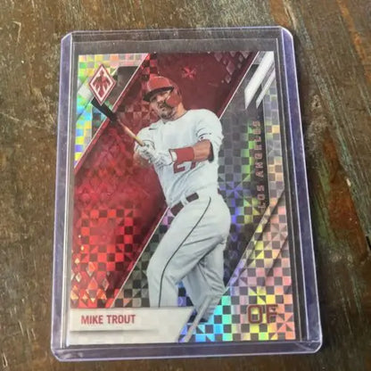 Mike Trout baseball card from 2022 Panini Chronicles Phoenix Building Blocks series