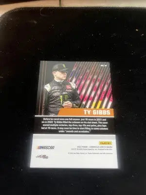 Ty Gibbs 2022 Panini Chronicles Racing Zenith Card showcasing vibrant design and details