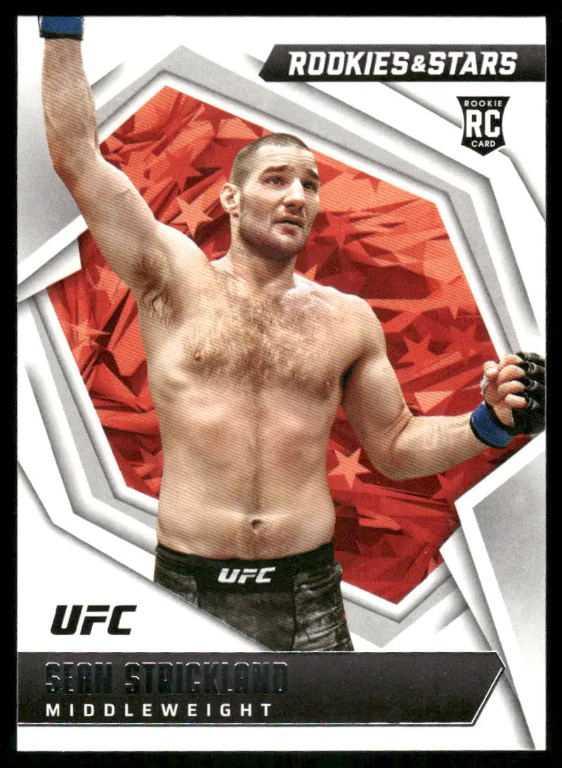 UFC trading card of Sean Strickland from Panini Chronicles Rookies & Stars series