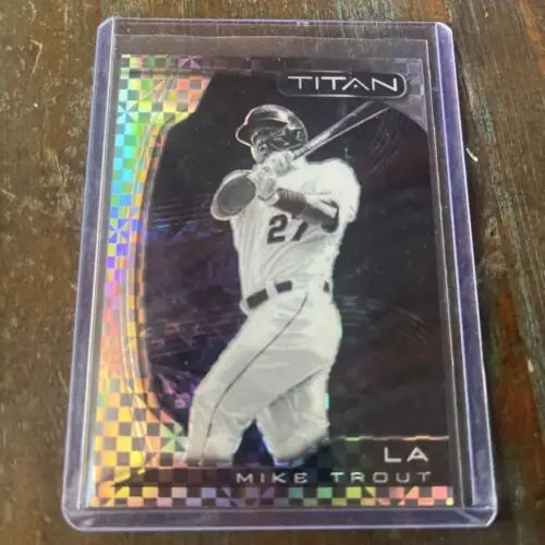 Mike Trout baseball card from 2022 Panini Chronicles Building Blocks Prizm series