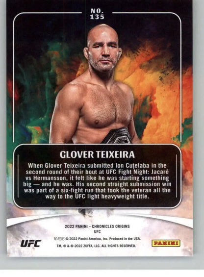 UFC trading card of Glover Teixeira in a fighting stance from Panini Chronicles UFC