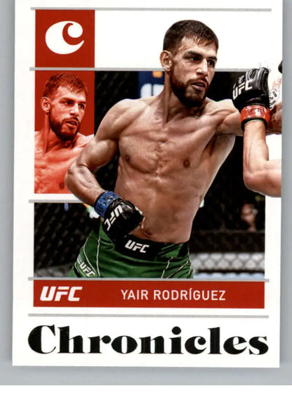 Yair Rodriguez in fighting stance on 2022 Panini Chronicles UFC trading card