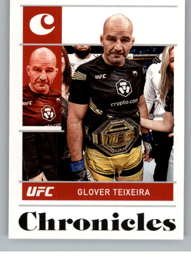Glover Teixeira showcasing championship belt in Panini Chronicles Light Heavyweight gear