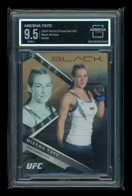Graded Miesha Tate trading card from Panini Chronicles UFC Black Bronze collection