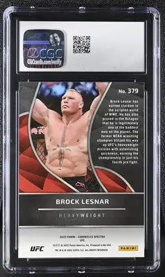 Panini Chronicles UFC Brock Lesnar trading card from 2022 Spectra MMA CGC 10