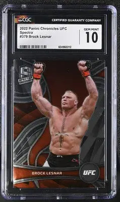 Graded Brock Lesnar UFC trading card from Panini Chronicles UFC series featuring UFC Brock Lesnar