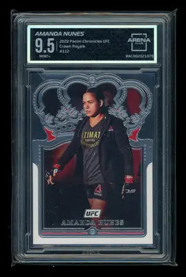 Graded 2022 Panini Chronicles UFC Crown Royale Amanda Nunes trading card in Arena Club 9.5