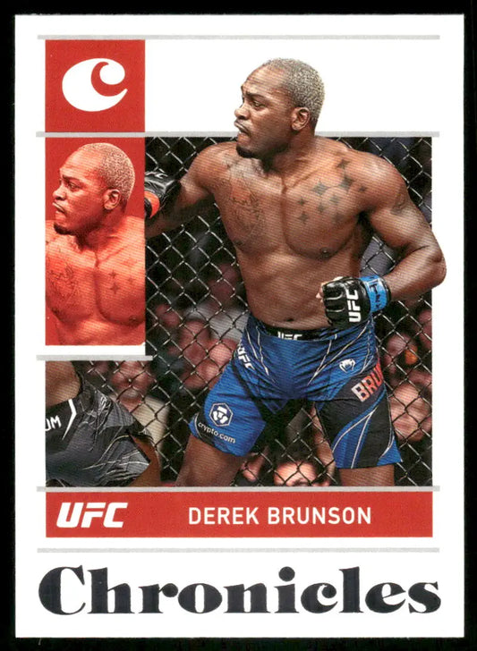 UFC Derek Brunson trading card from Panini Chronicles UFC 2022 product