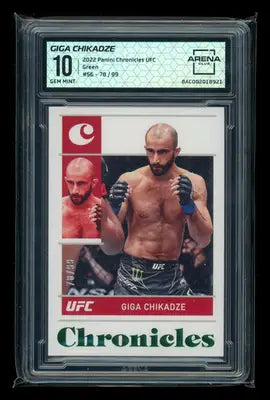 Graded Giga Chikadze UFC trading card from Panini Chronicles UFC Green collection