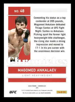 2022 Panini Chronicles UFC Magomed Ankalaev #48 Mixed Martial Arts - Trading Card