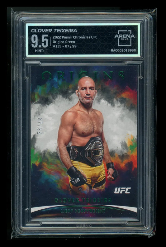 Graded 2022 Panini Chronicles UFC Origins Green Glover Teixeira trading card