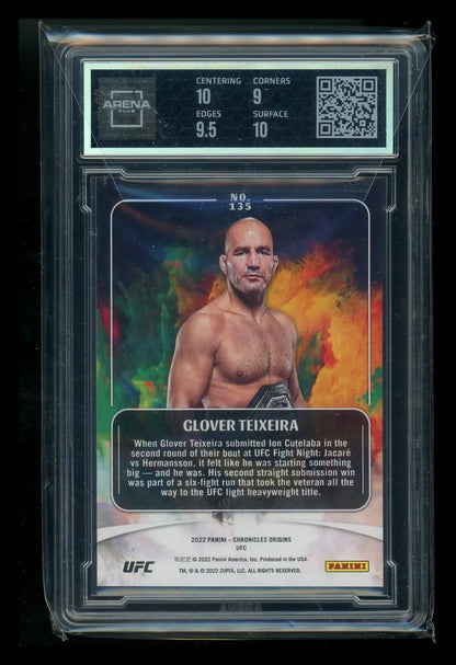 Graded UFC trading card of Glover Teixeira from Panini Chronicles UFC Origins Green series