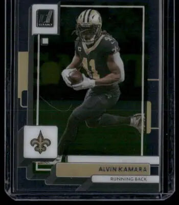 2022 Panini Clearly Donruss Alvin Kamara football card featuring donruss alvin kamara collectible