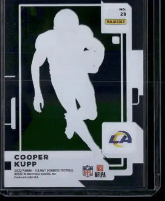 2022 Panini Clearly Donruss Cooper Kupp Football Card showcasing Donruss Football Cooper Kupp