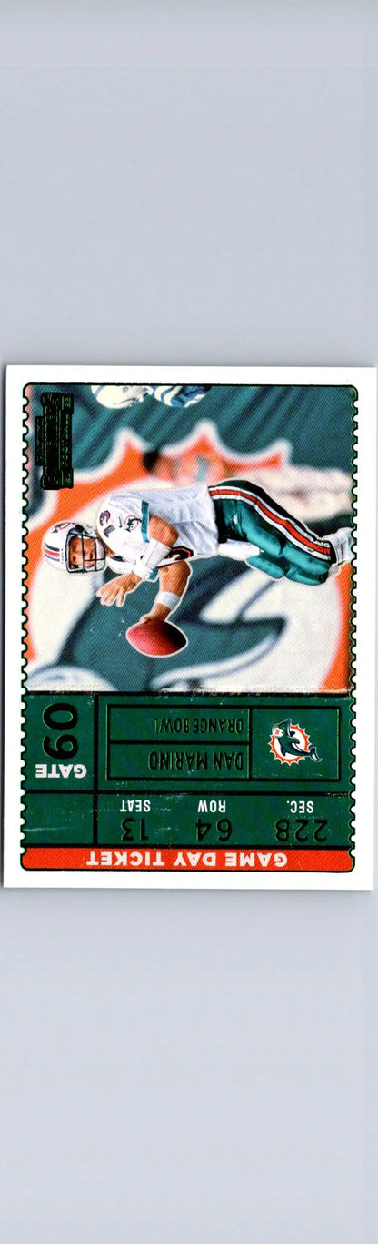 Miami Dolphins Dan Marino game day ticket collectible from 2022 Panini Contenders