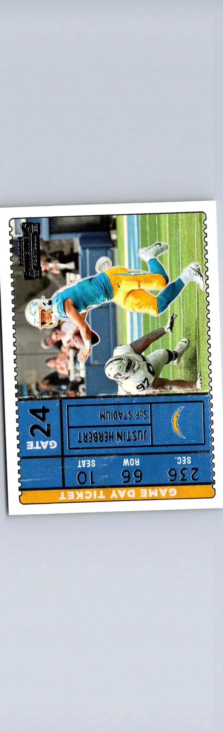 Justin Herbert football ticket from 2022 Panini Contenders Herbet game day product