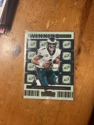 Jalen Hurts football card from 2022 Panini Contenders Winning Ticket series