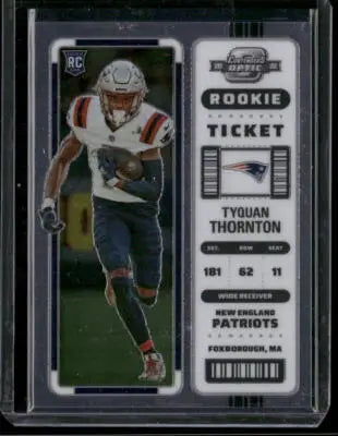 Tyquan Thornton rookie ticket card from 2022 Panini Contenders Optic Football series