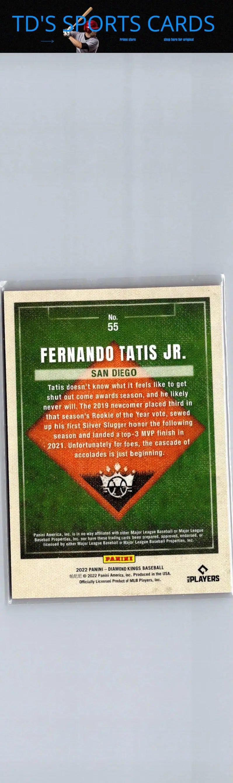 Fernando Tatis Jr baseball card from 2022 Panini Diamond Kings Framed Red