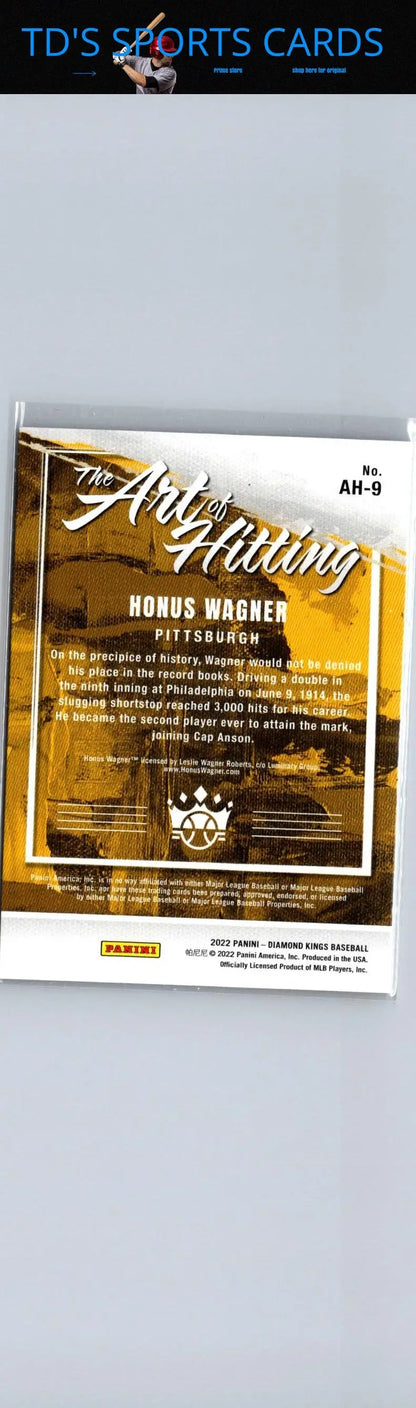 Honus Wagner baseball card from Panini Diamond Kings 2022 The Art of Hitting