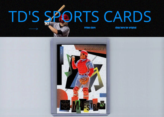 Baseball card featuring Ivan Rodriguez catchers with Panini Diamond Kings Ivan Rodriguez Maestros