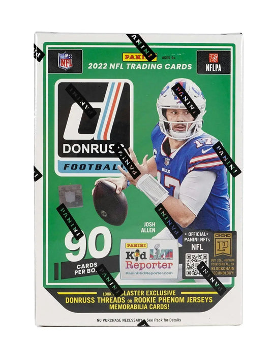 2022 Donruss Football 6-Pack Blaster Box featuring rated rookies and memorabilia cards