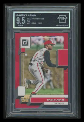 Graded Panini Donruss Red Barry Larkin baseball card from 2022 Baseball Arena Club