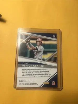 Baseball trading card of Peyton Graham from Detroit Tigers in Panini Elite Extra Edition