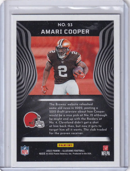 Football trading card featuring Amari Cooper in Cleveland Browns uniform from Panini Illusions