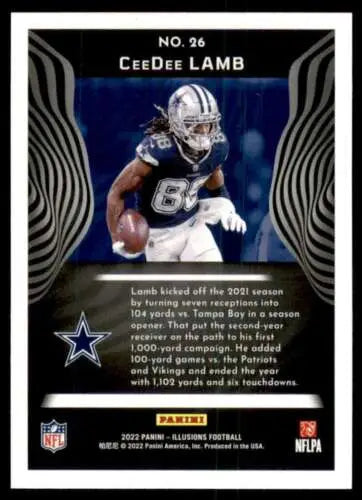 CeeDee Lamb football card from 2022 Panini Illusions Retail featuring original gloss