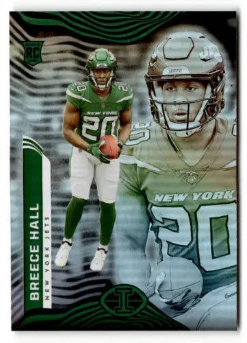 Breece Hall football card from 2022 Panini Illusions Retail with original gloss finish