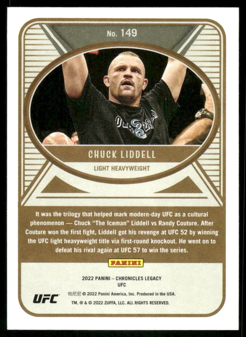Collectible trading card featuring UFC fighter Chuck Liddell from Panini Legacy UFC series