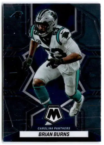Brian Burns Carolina Panthers football card from 2022 Panini Mosaic with original gloss