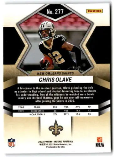 Chris Olave 2022 Panini Mosaic football card with original gloss NM-MT RC Rookie Saints