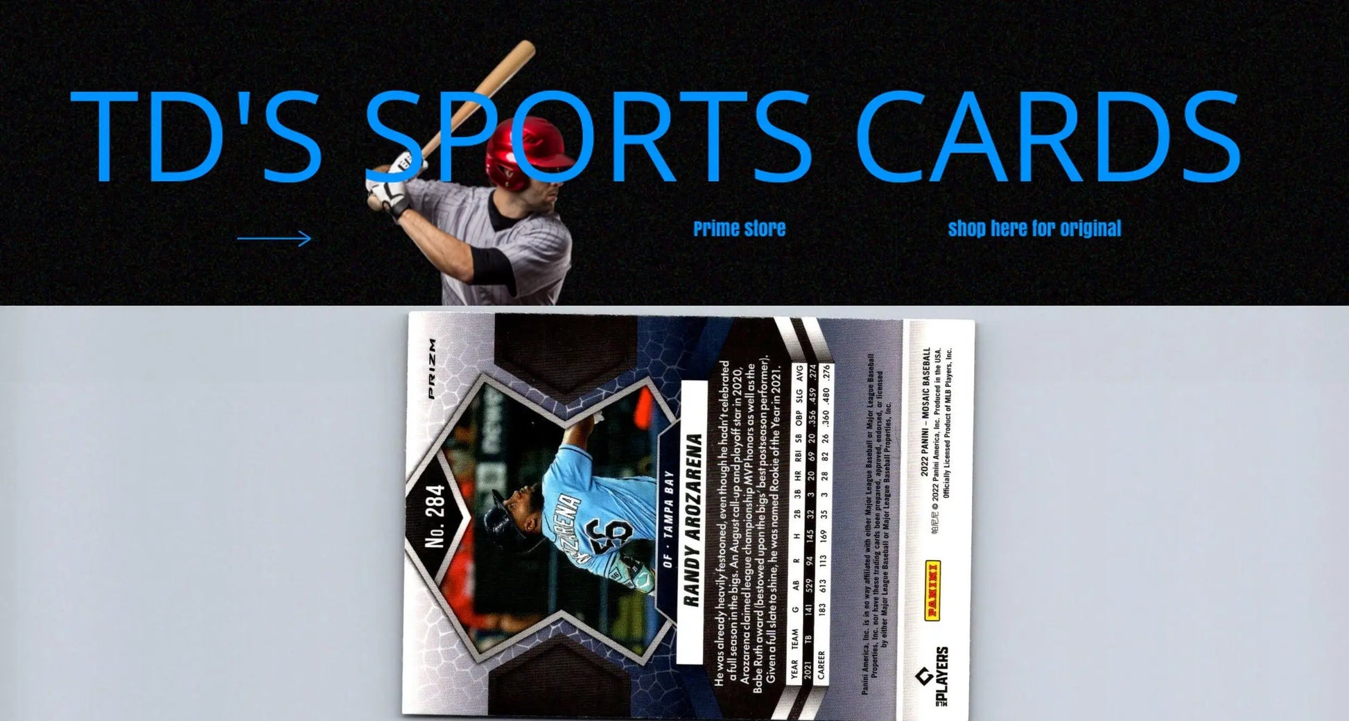 Randy Arozarena Green Mosaic baseball card from 2022 Panini Mosaic series