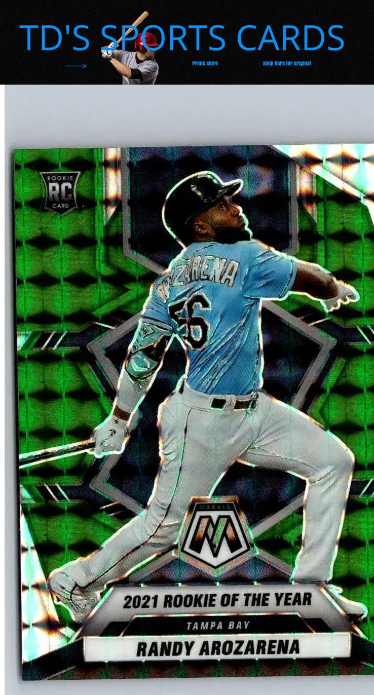Randy Arozarena rookie card 2022 Panini Mosaic Randy Arozarena Green Mosaic