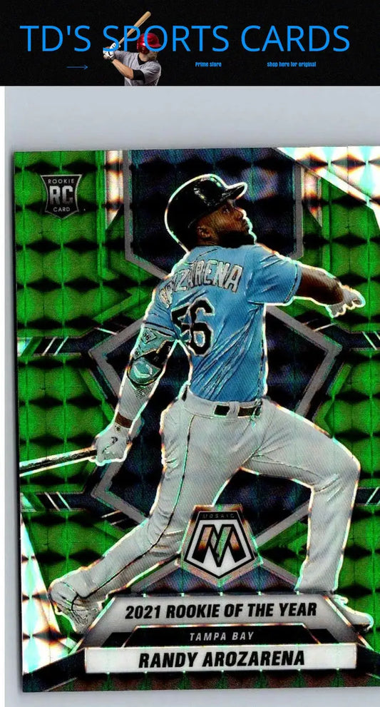 Randy Arozarena rookie card 2022 Panini Mosaic Randy Arozarena Green Mosaic