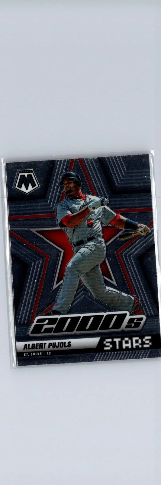 Baseball trading card of Albert Pujols from 2022 Panini Mosaic series