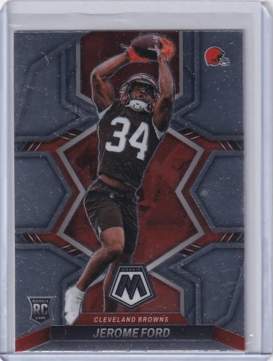 Panini Mosaic Jerome Ford Cleveland Browns rookie football card displayed in product 2022 Panini Mosaic #353