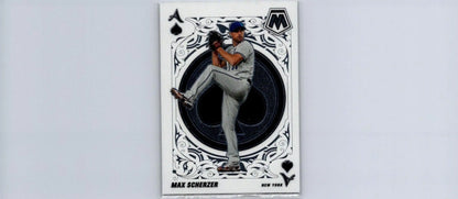 Max Scherzer baseball card from 2022 Panini Mosaic Aces Mosaic collection