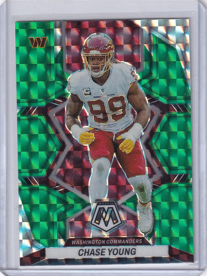 2022 Panini Mosaic Green Prizm #199 Chase Young - Washington Commanders