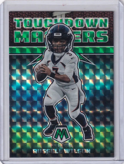 2022 Panini Mosaic Green Reactive Russell Wilson football card Denver Broncos