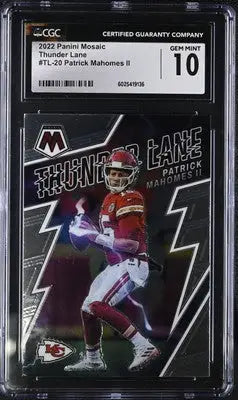 Graded Panini Mosaic Patrick Mahomes II Trading Card from 2022 Panini Mosaic series