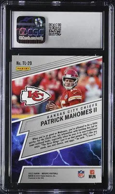 Graded Panini Mosaic Patrick Mahomes II football card from 2022 Panini Mosaic series